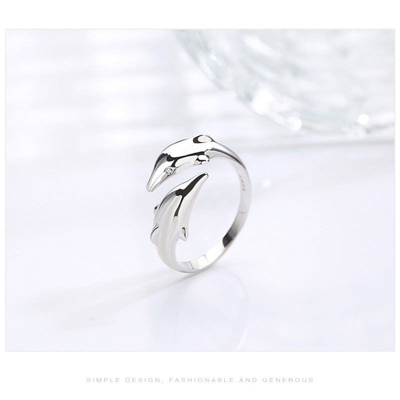 RS Covenant® Ladies' Silver/CZ Dolphin Ring