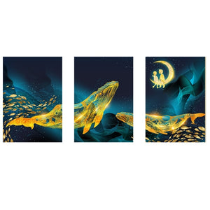 Gold Whale Printed Poster