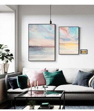 Abstract Pink Sea Canvas Painting Printed Poster