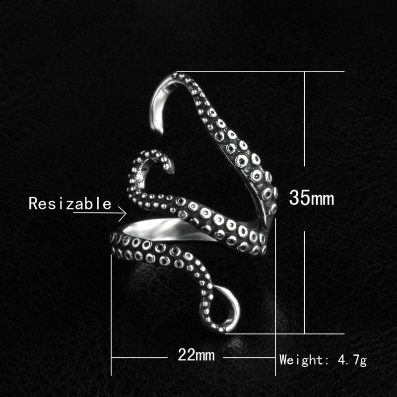 Octopus Black Ring