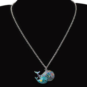 Cute Whales Colorful Pendant Necklace
