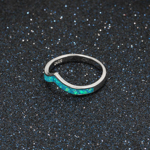 Opal Silver Wave Ring