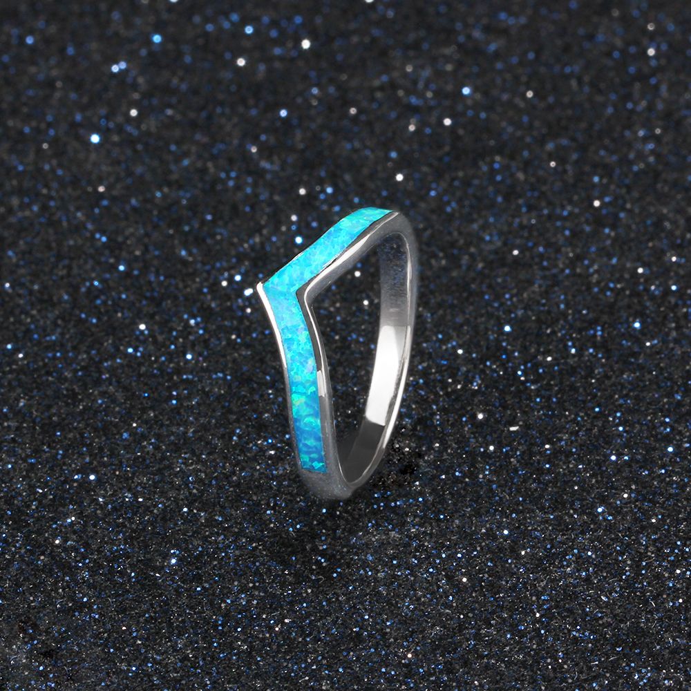 Opal Silver Wave Ring