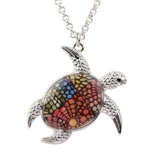 Sea Turtle Colorful Pendant Necklace