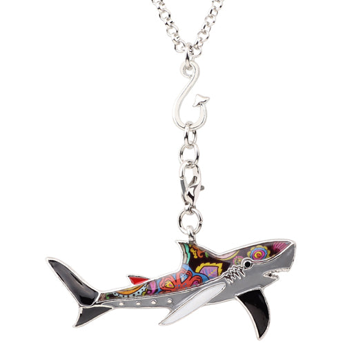 Shark Colorful Pendant Necklace