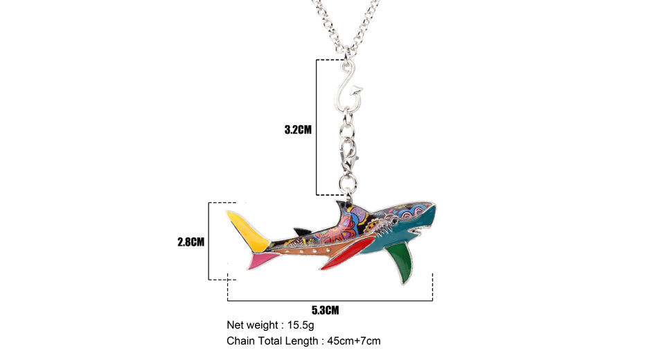 Shark Colorful Pendant Necklace