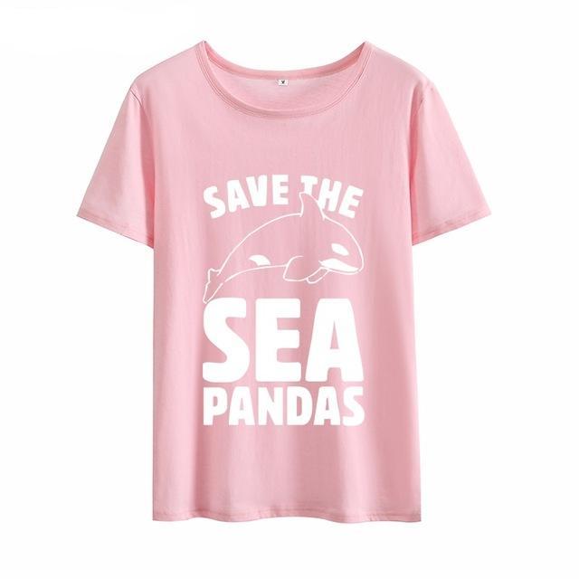 Save The Sea Pandas! Orca Whale T Shirt
