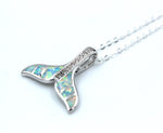 Whale Tail Opal Pendant Necklace
