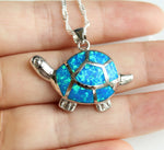 Opal Sea Turtle Pendant Necklace